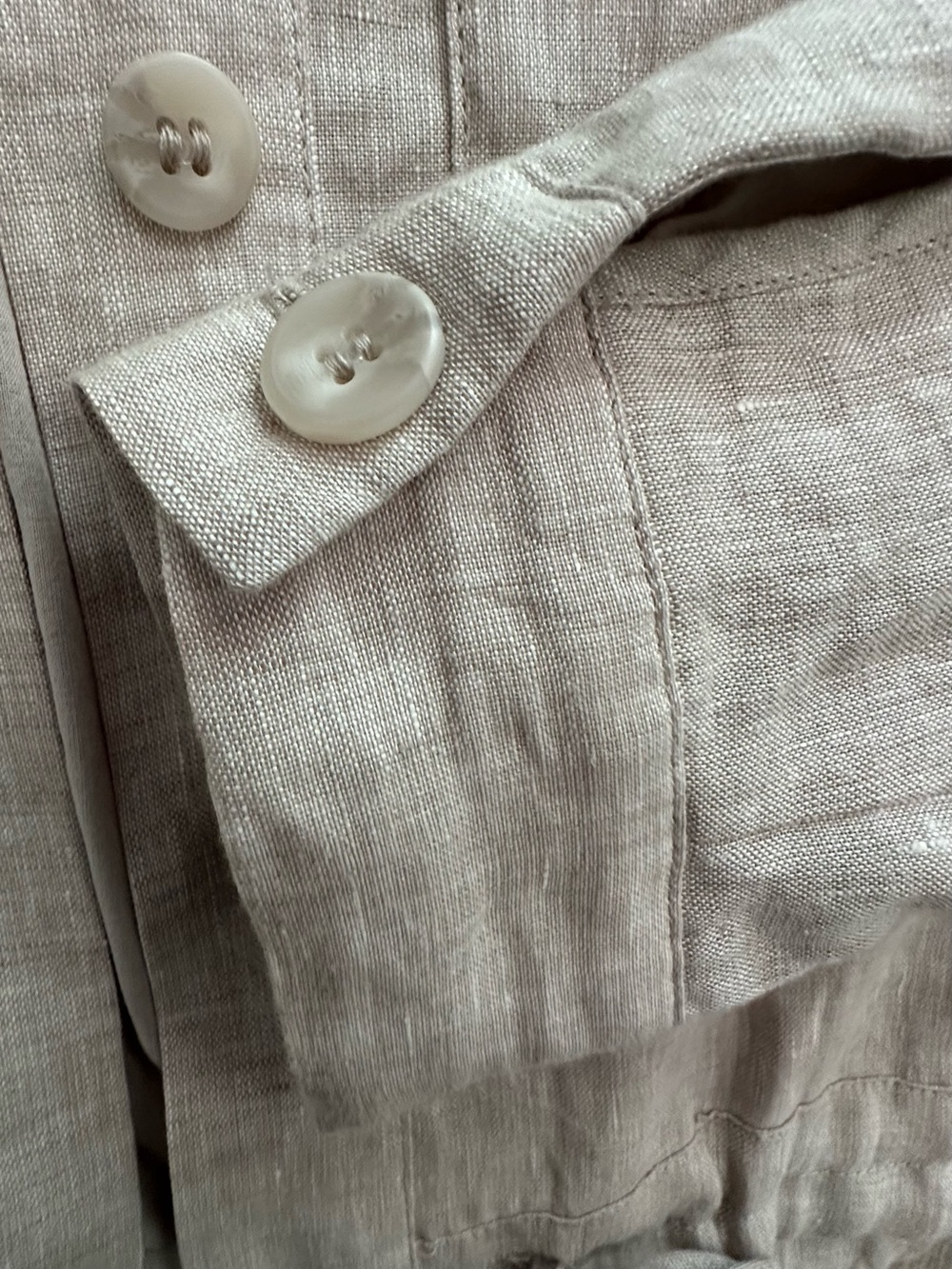 Light Beige Linen Drawstring Cropped lined jacket, size Small, NWOT - Picture 5 of 8